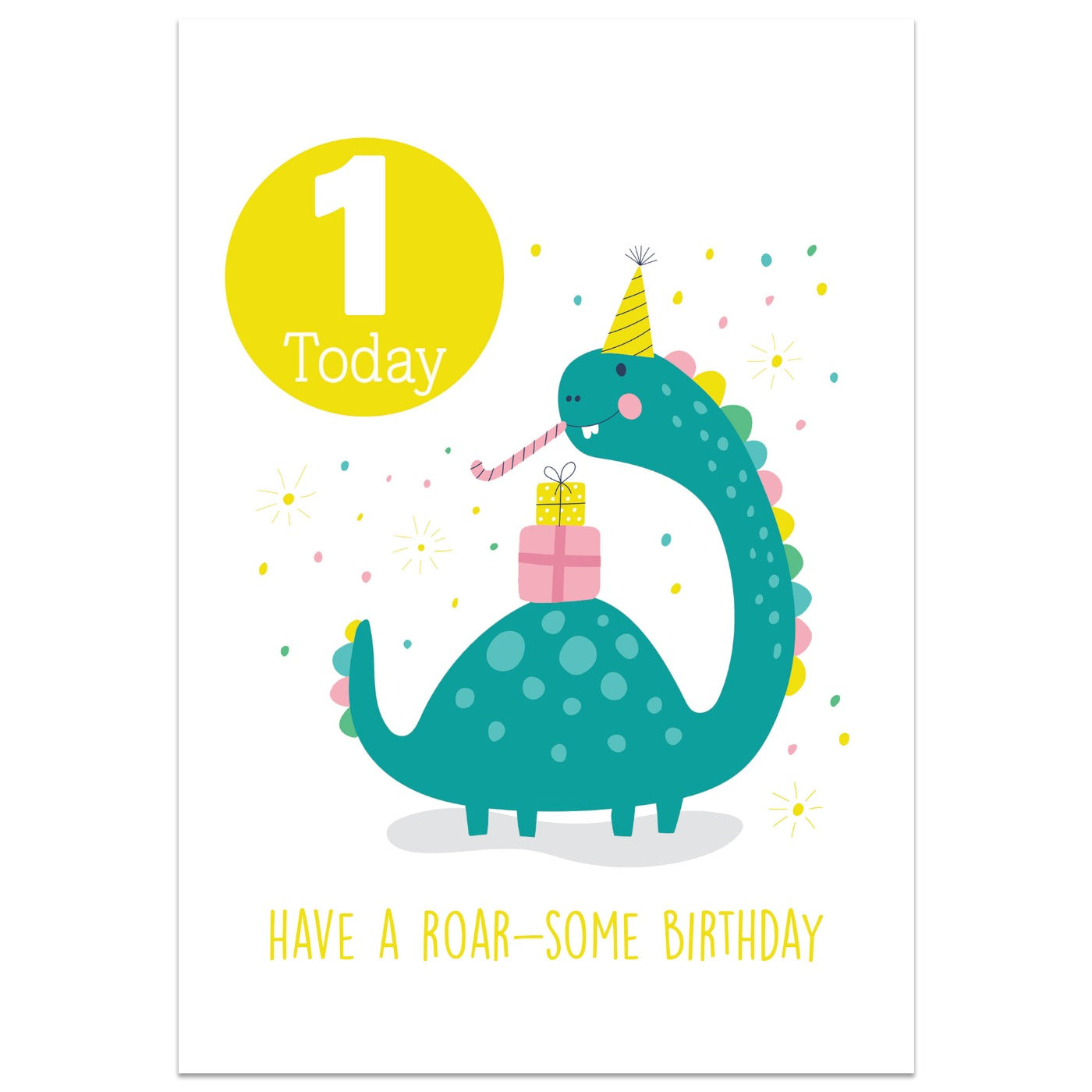 Roarsome 1st Birthday Dinosaur Card