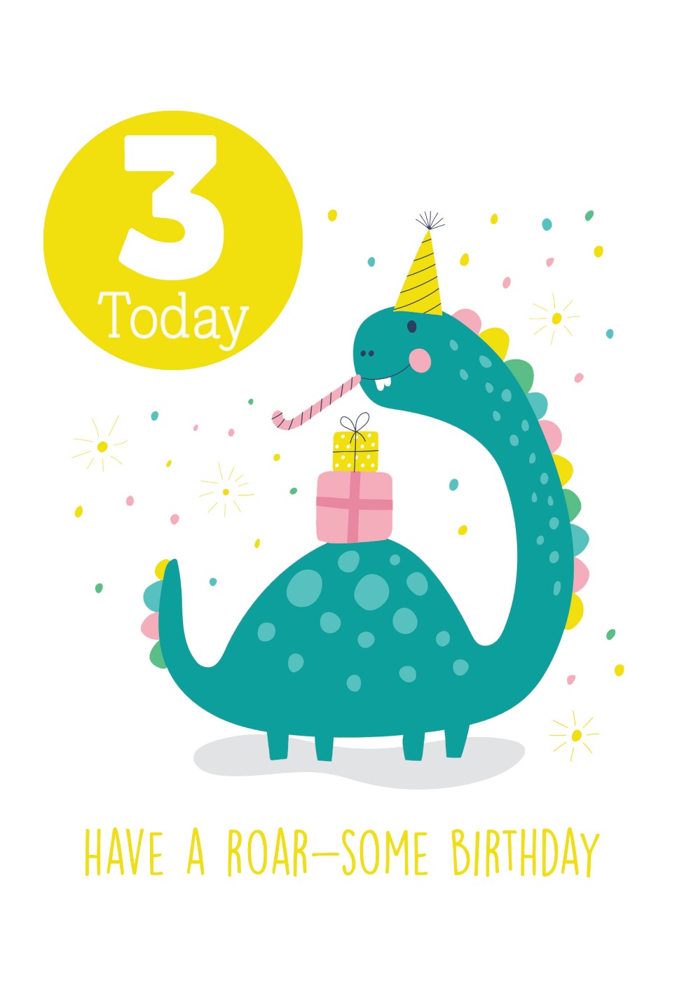 Roarsome 3rd Birthday Dinosaur Card