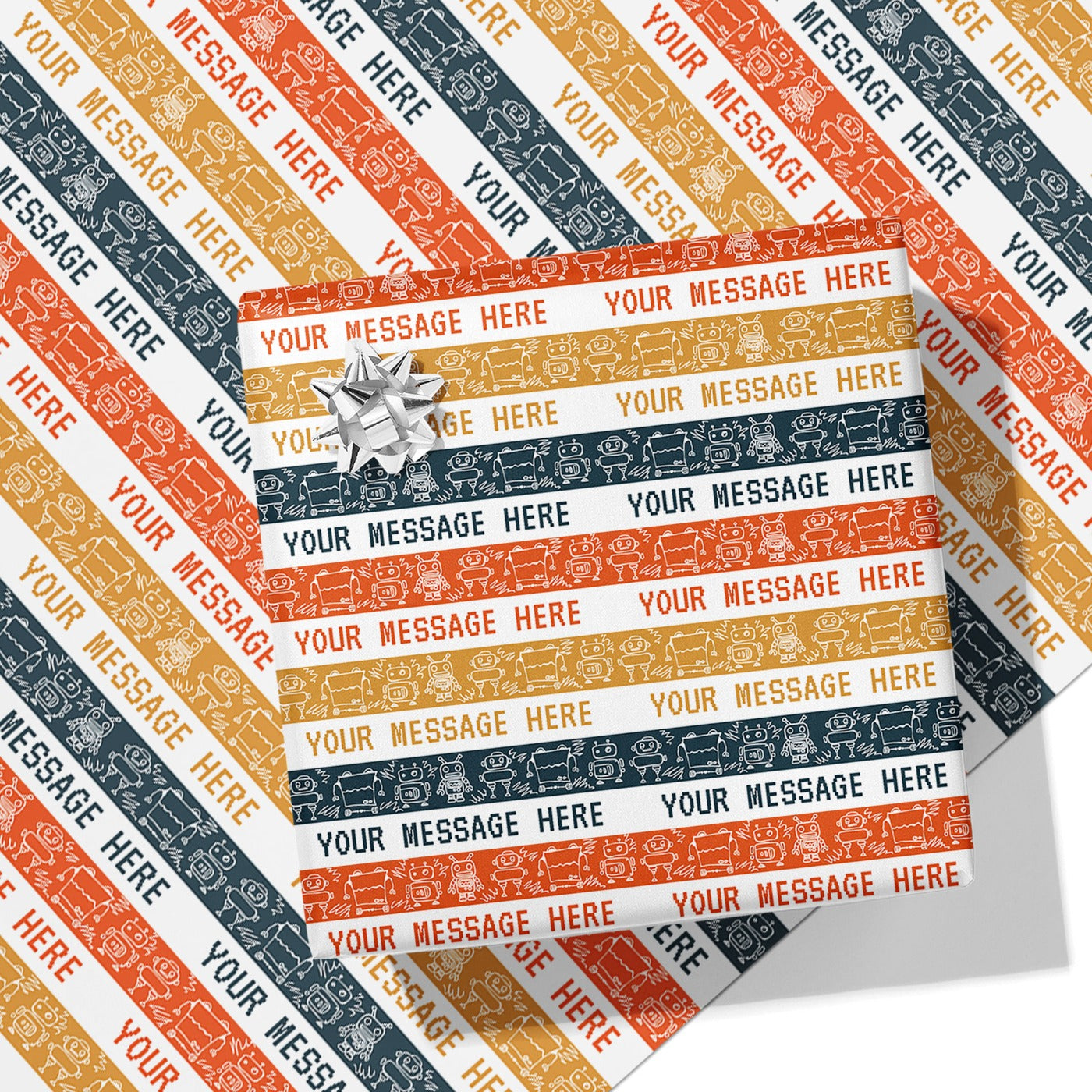 Robot Message Wrapping Paper