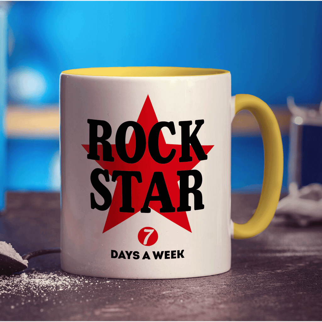 Rock Star, 7 Days a Week Mug - Standard 330ml (11oz) / Yellow