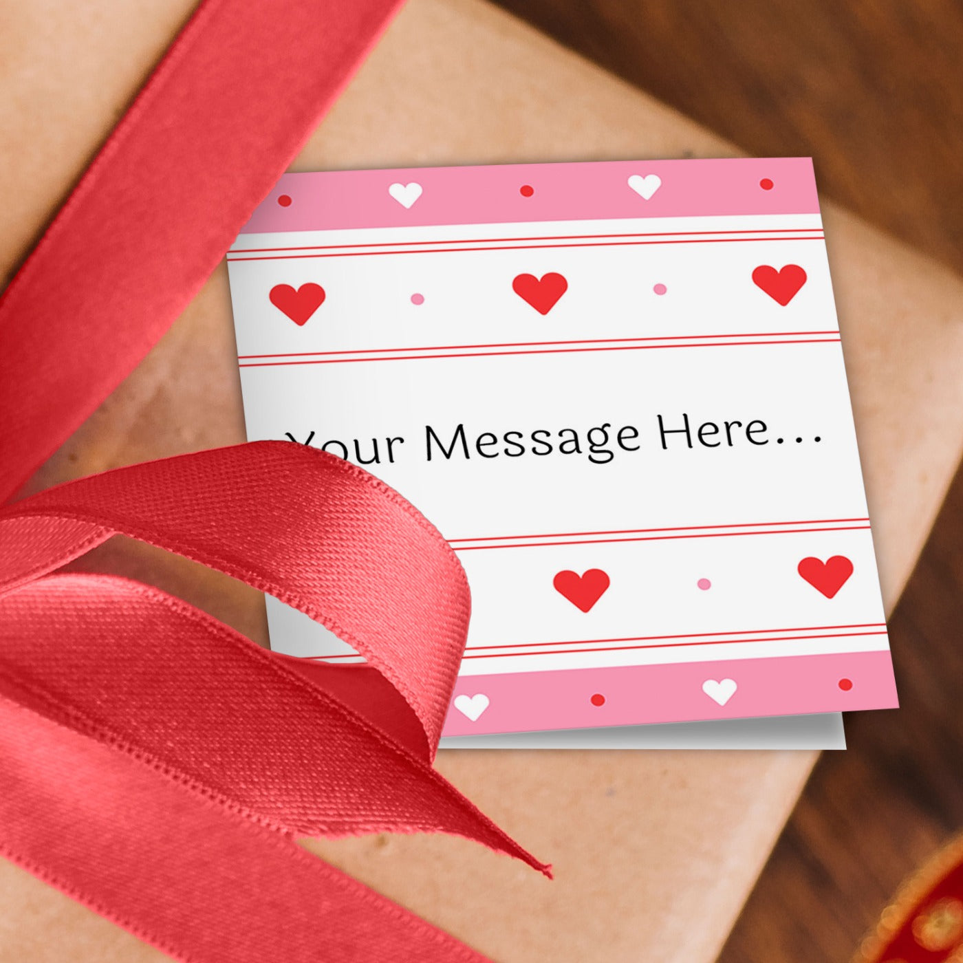 Rows of Hearts Message Wrapping Paper