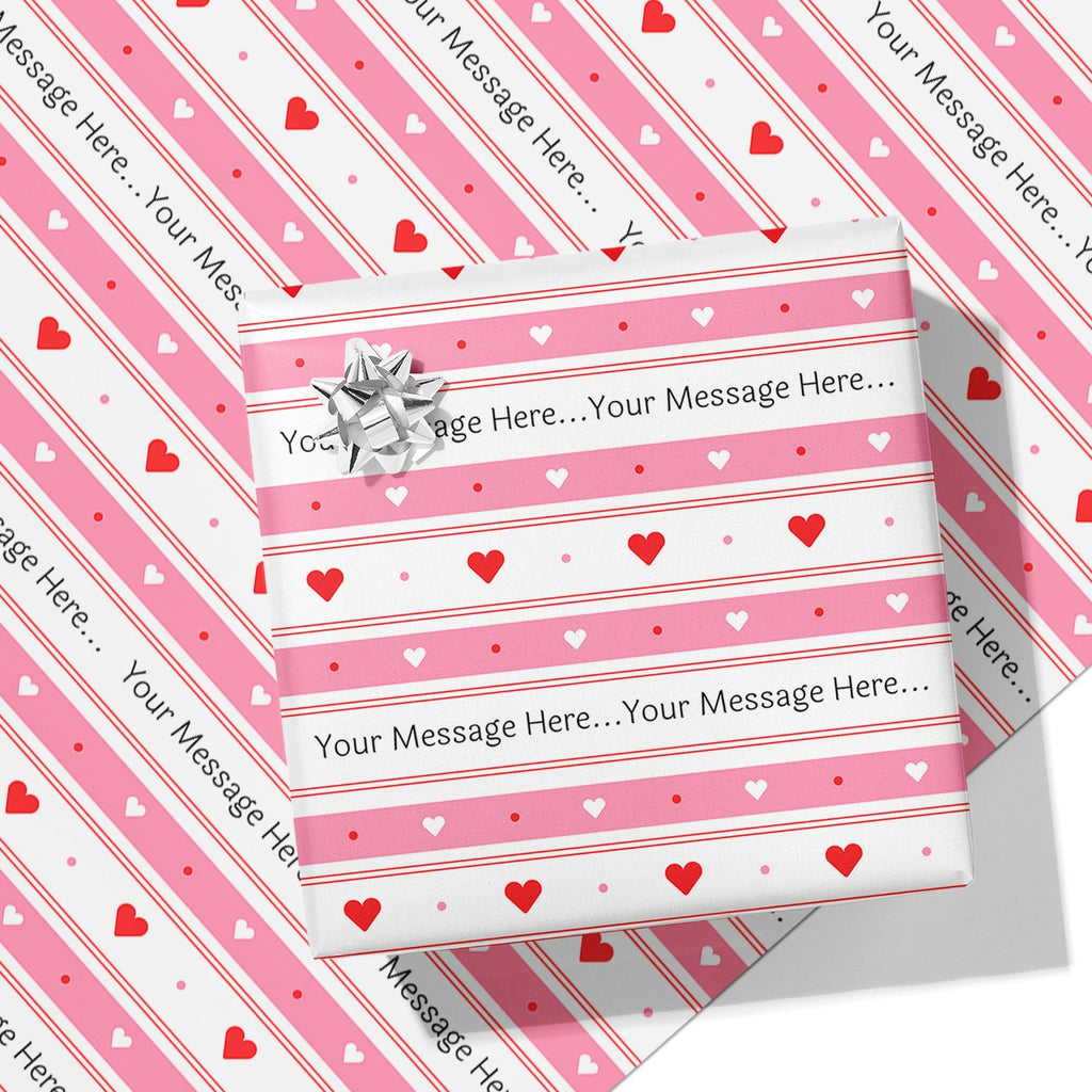 Rows of Hearts Message Wrapping Paper
