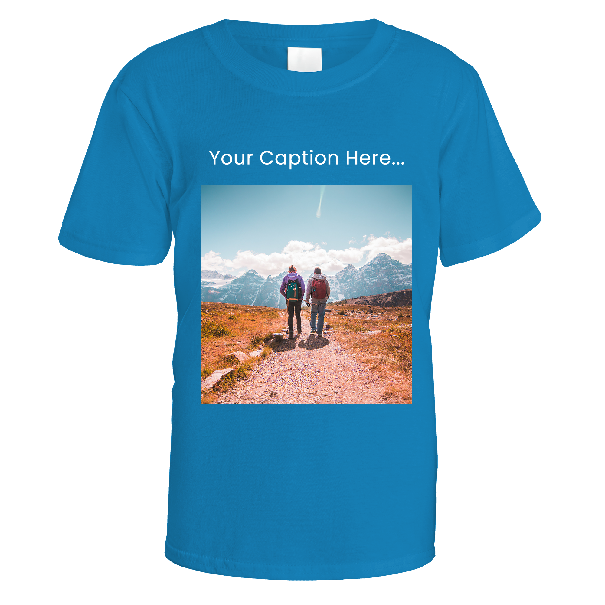 Personalised Photo and Top Caption T-Shirt