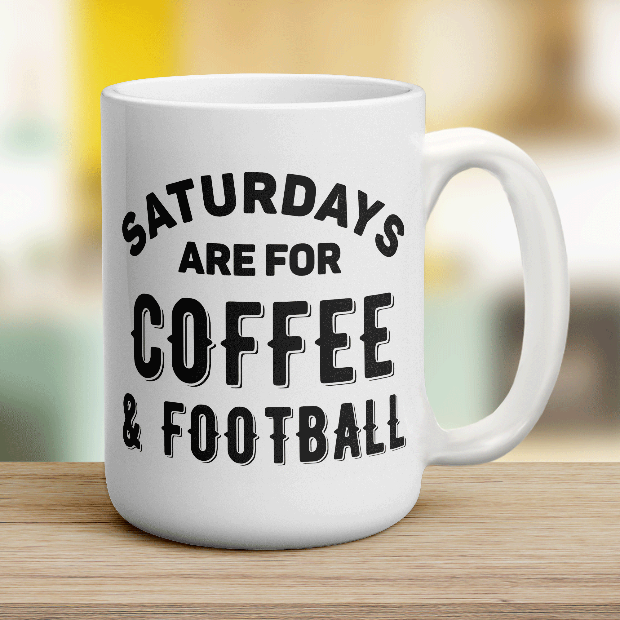 Saturdays Are For Coffee & Football Mug - Jumbo 440ml (15oz) / White