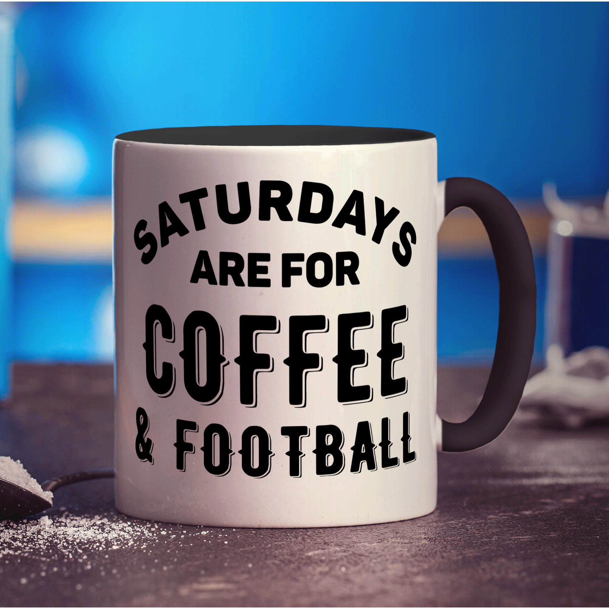 Saturdays Are For Coffee & Football Mug - Standard 330ml (11oz) / Black