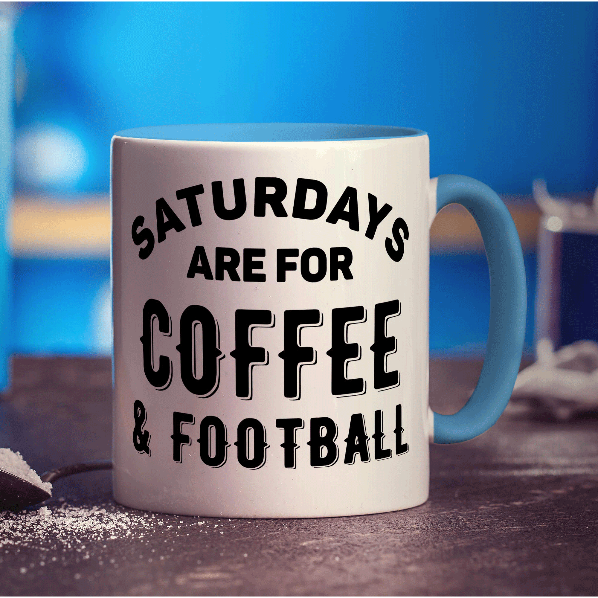 Saturdays Are For Coffee & Football Mug - Standard 330ml (11oz) / Blue