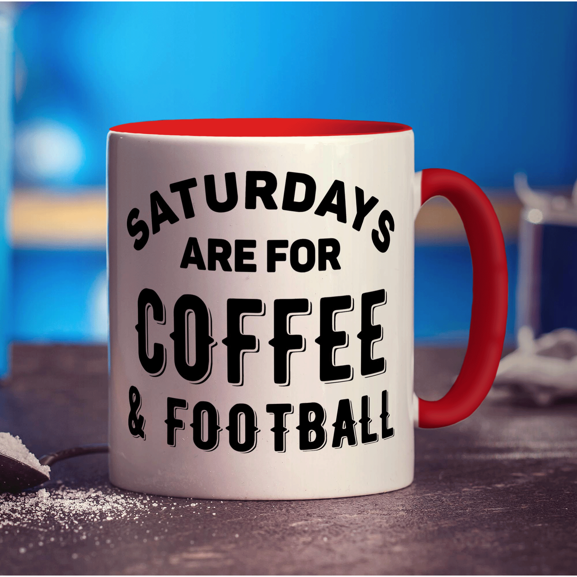 Saturdays Are For Coffee & Football Mug - Standard 330ml (11oz) / Red