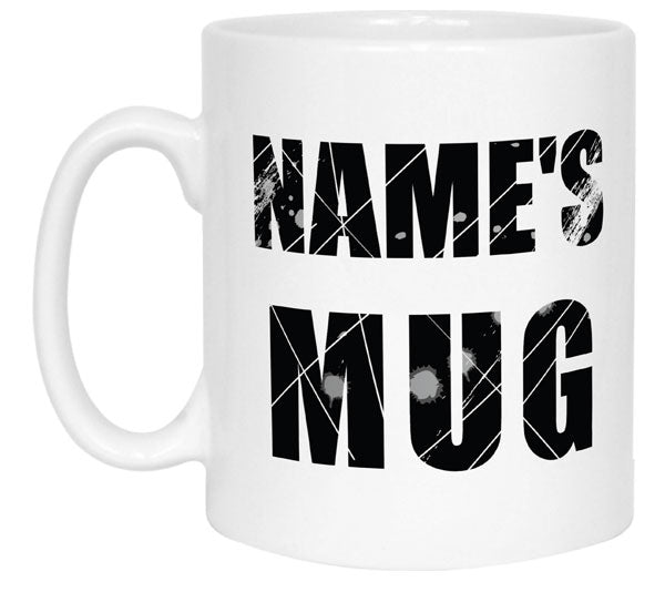 Scratched Text Name Mug