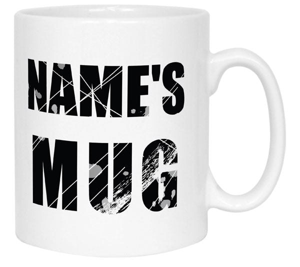 Scratched Text Name Mug
