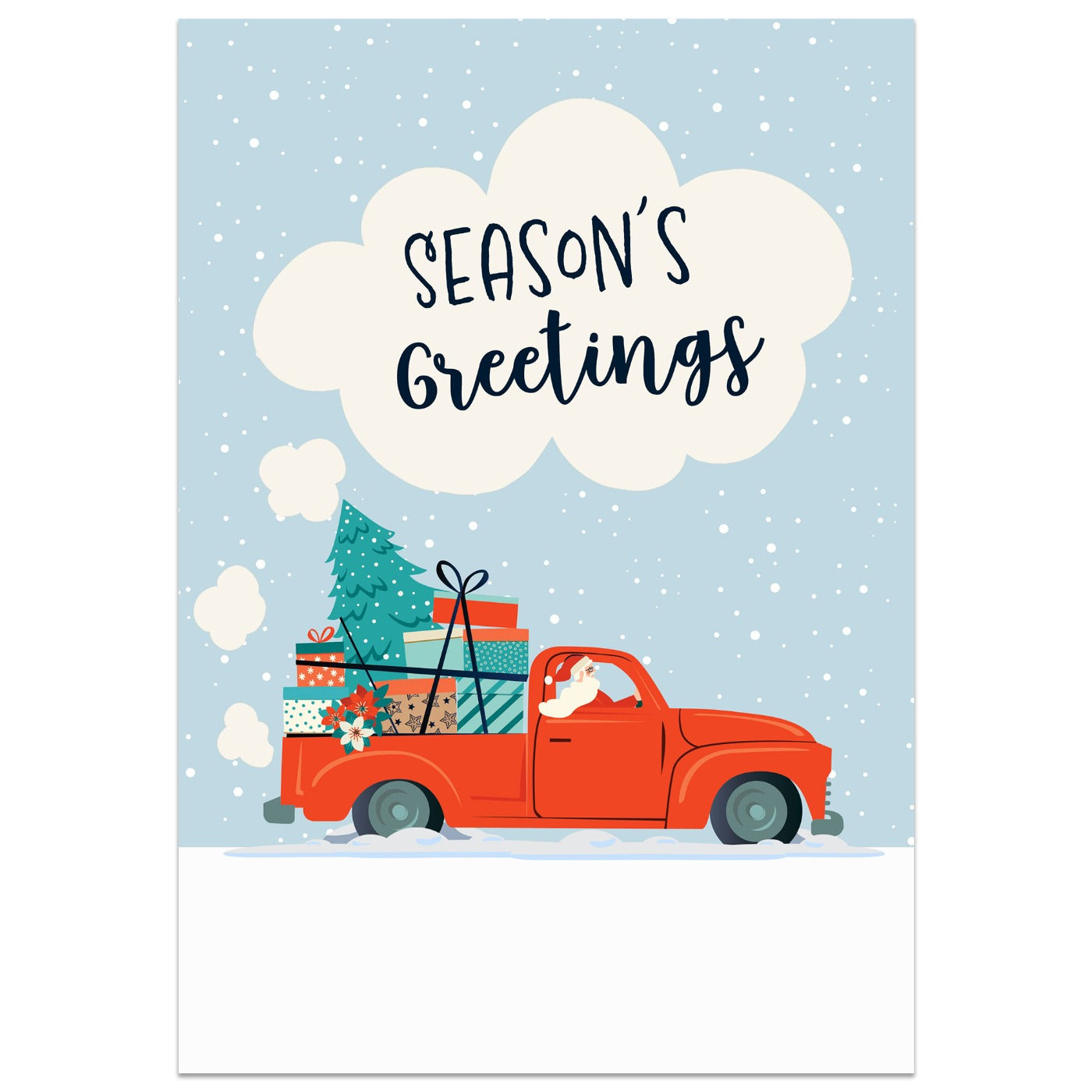 Season's Greetings Santa Car Card
