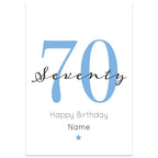 70th Milestone Birthday Card