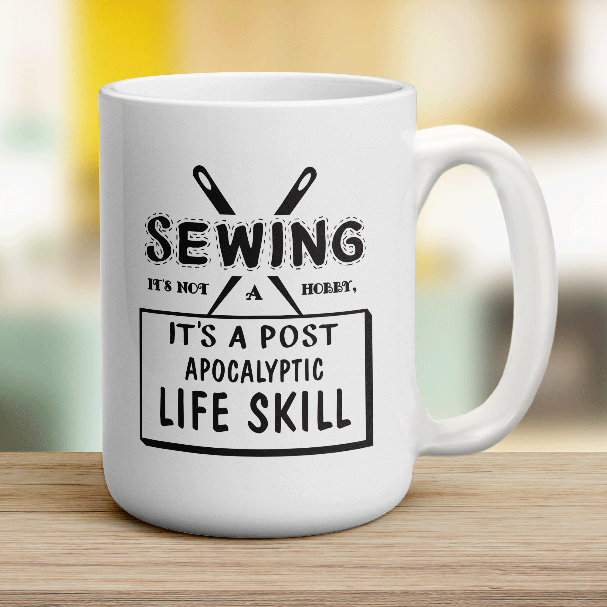 Sewing It's Not A Hobby. It's a Post-Apocalyptic Life Skill Mug - Jumbo 440ml (15oz) / White