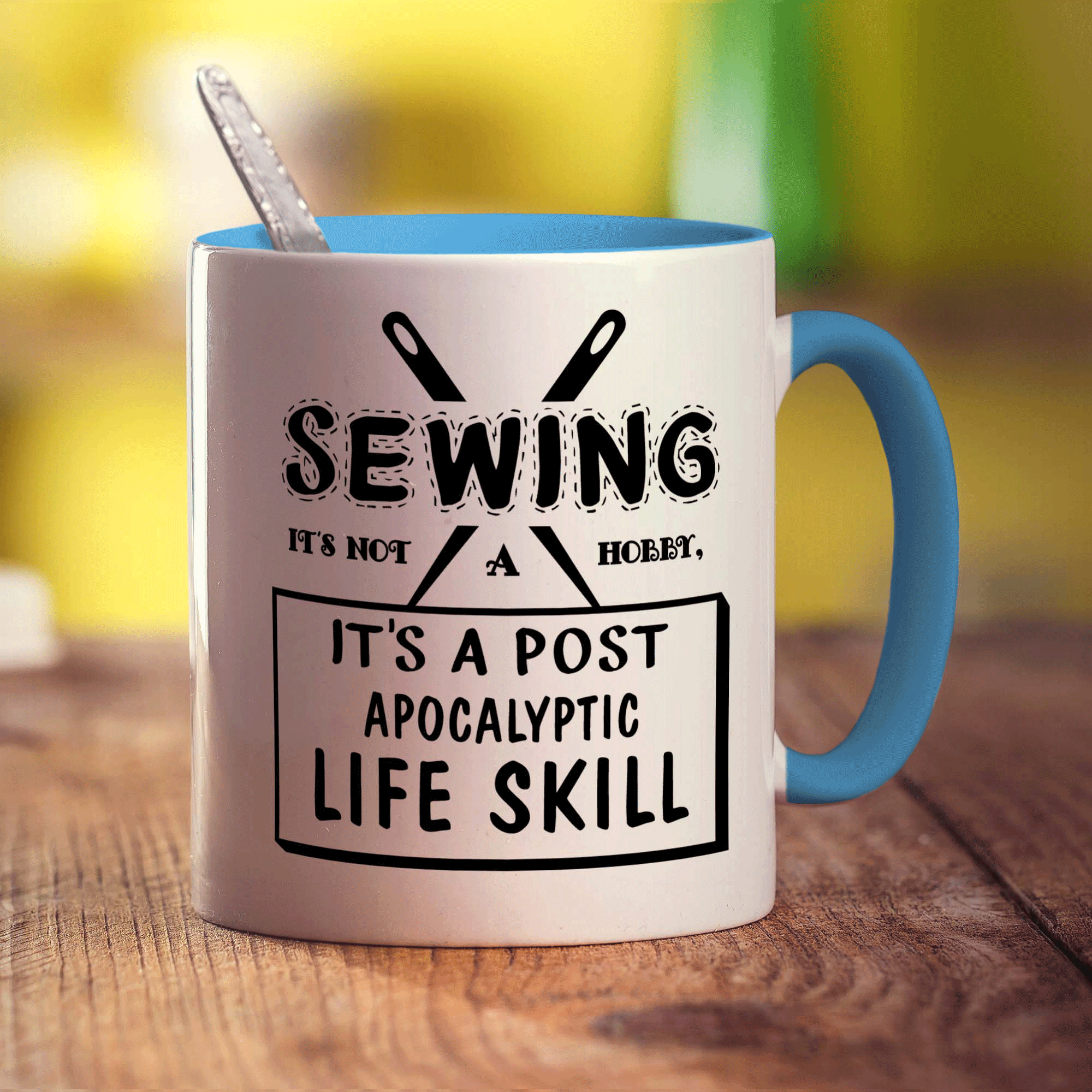 Sewing It's Not A Hobby. It's a Post-Apocalyptic Life Skill Mug - Standard 330ml (11oz) / Blue