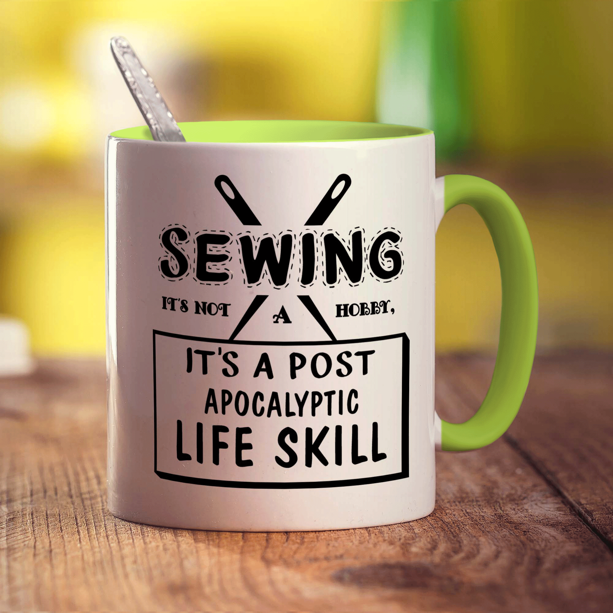 Sewing It's Not A Hobby. It's a Post-Apocalyptic Life Skill Mug - Standard 330ml (11oz) / Green