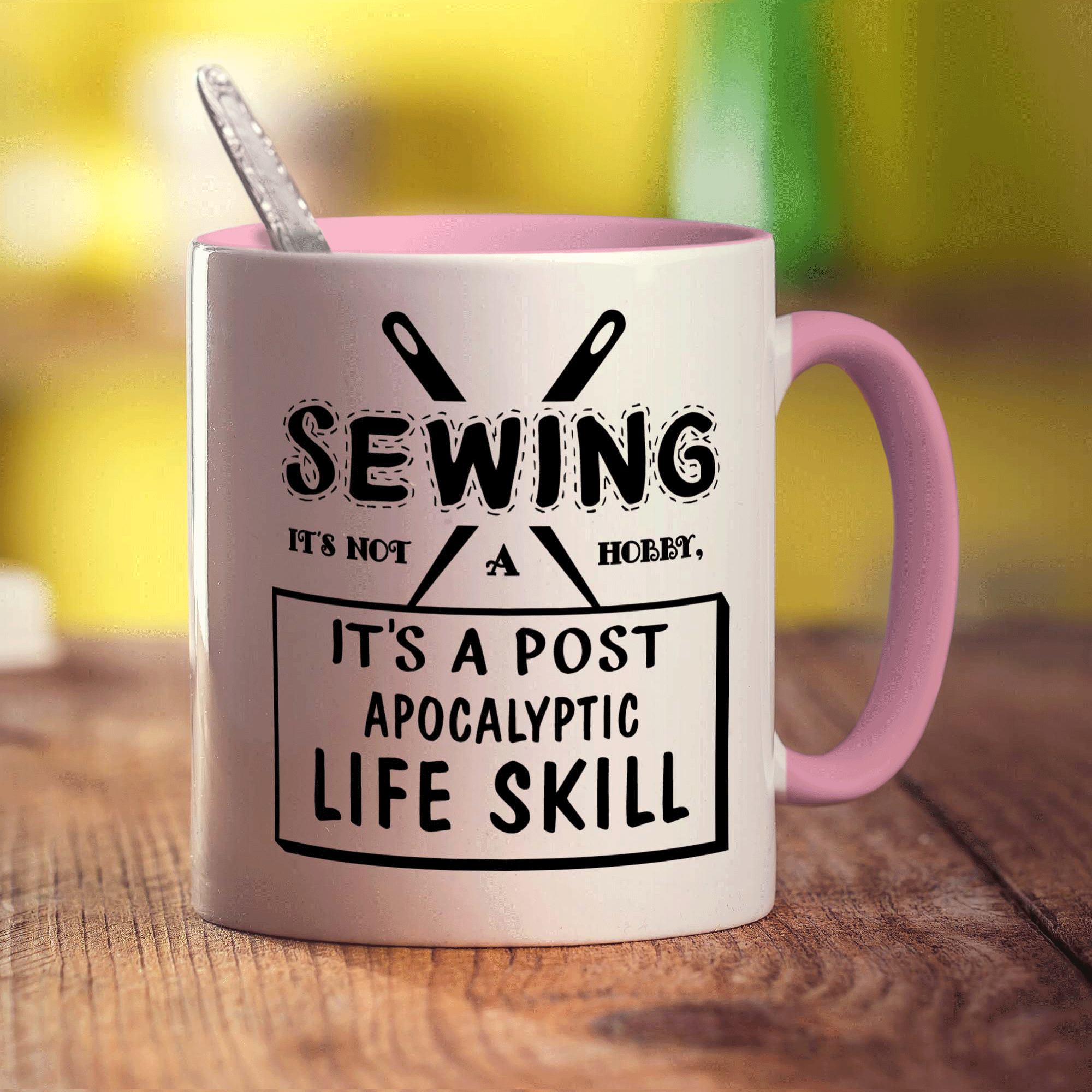 Sewing It's Not A Hobby. It's a Post-Apocalyptic Life Skill Mug - Standard 330ml (11oz) / Pink