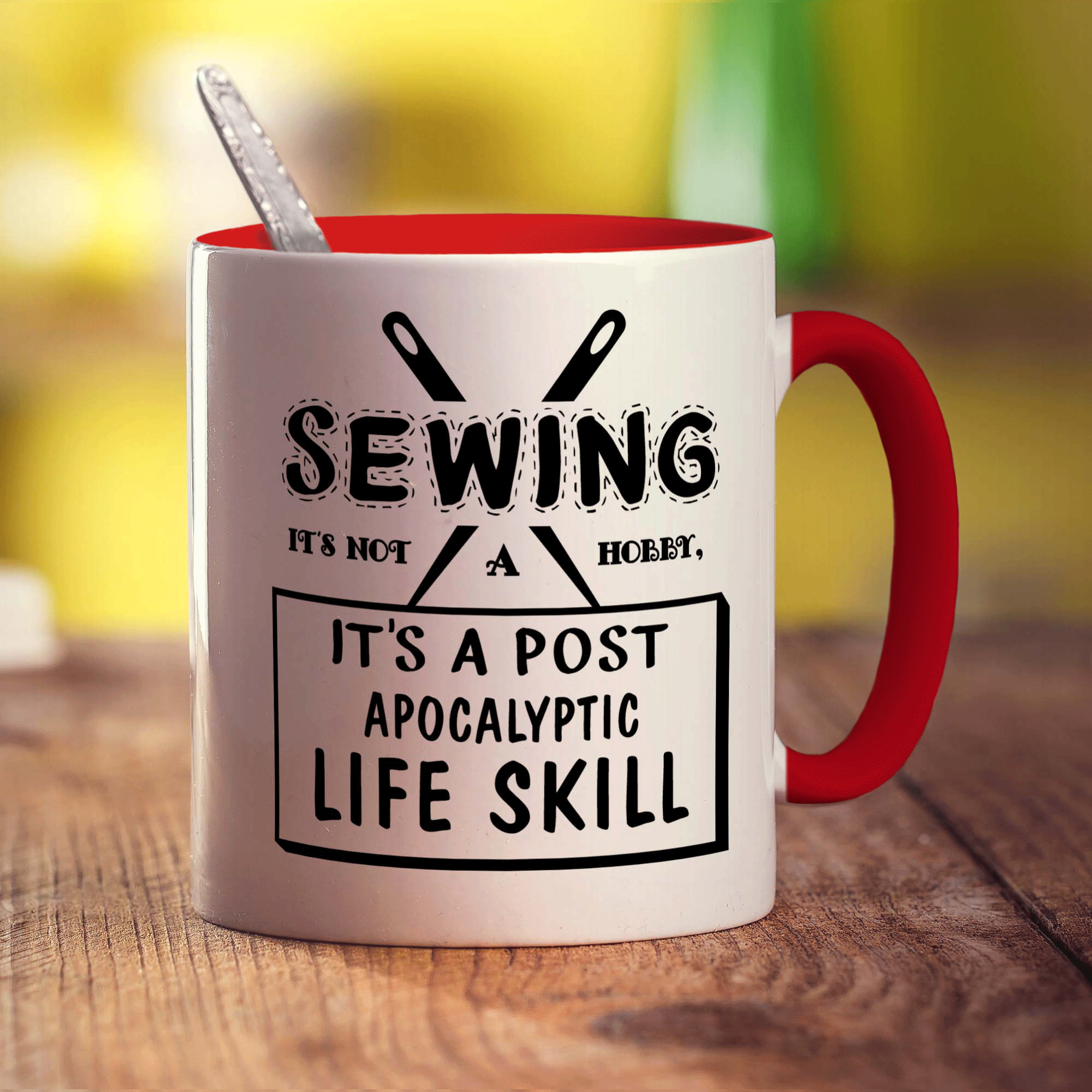 Sewing It's Not A Hobby. It's a Post-Apocalyptic Life Skill Mug - Standard 330ml (11oz) / Red