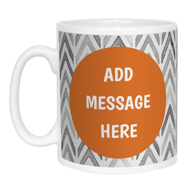 Orange Watercolour Chevron Photo Mug