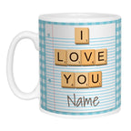 I love you - Wooden Letters Personalised Mug