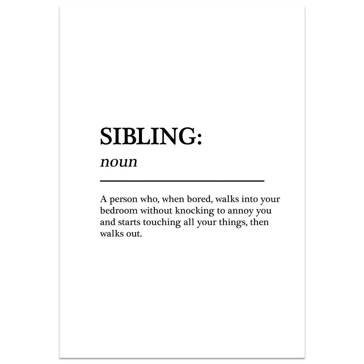 Sibling Definition Card