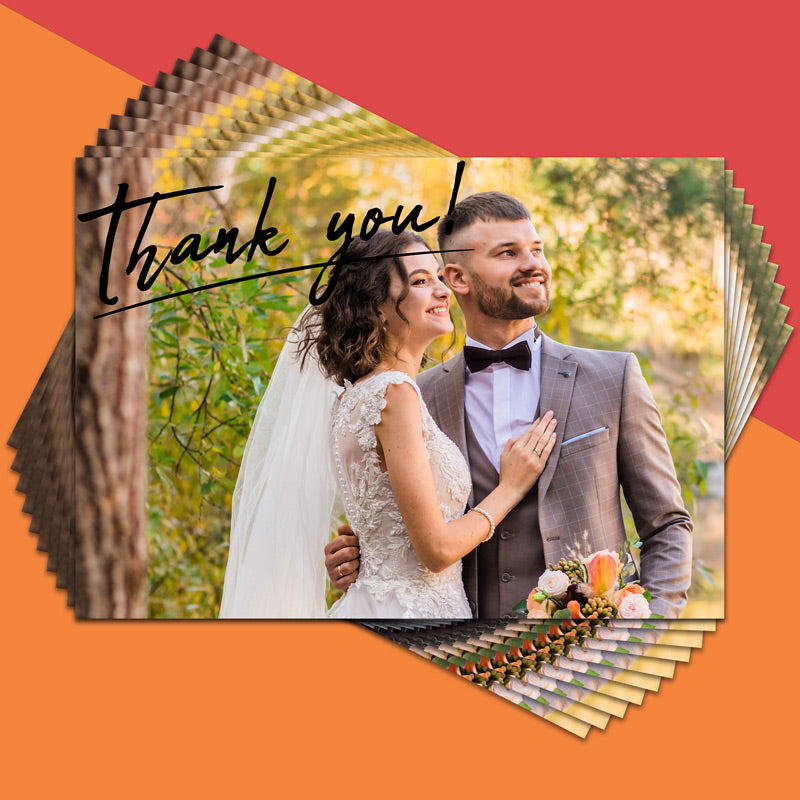 Thank You Signature Text Photo Card - Pack of 10