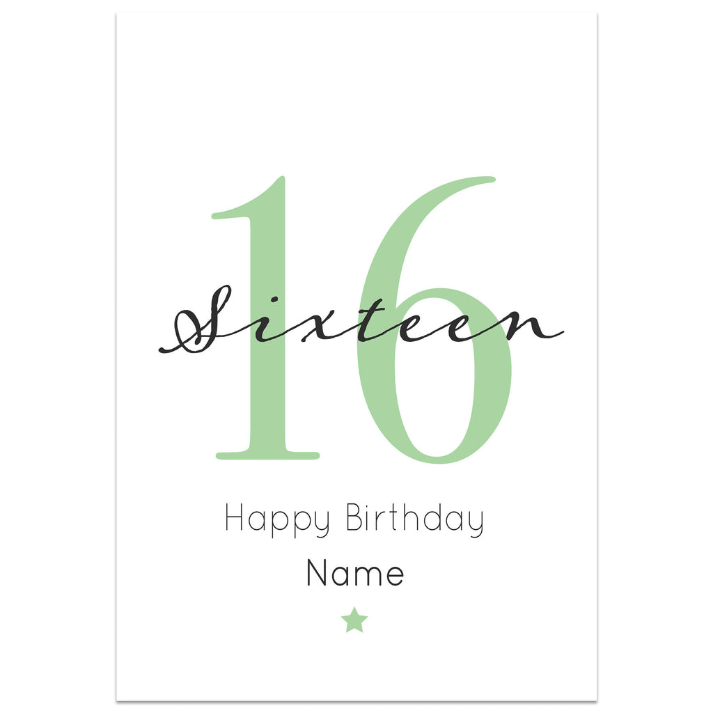 16th Milestone Birthday Card