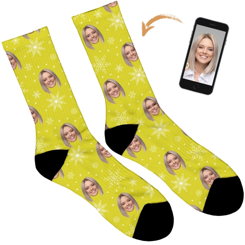 Snowflake Design Personalised Socks