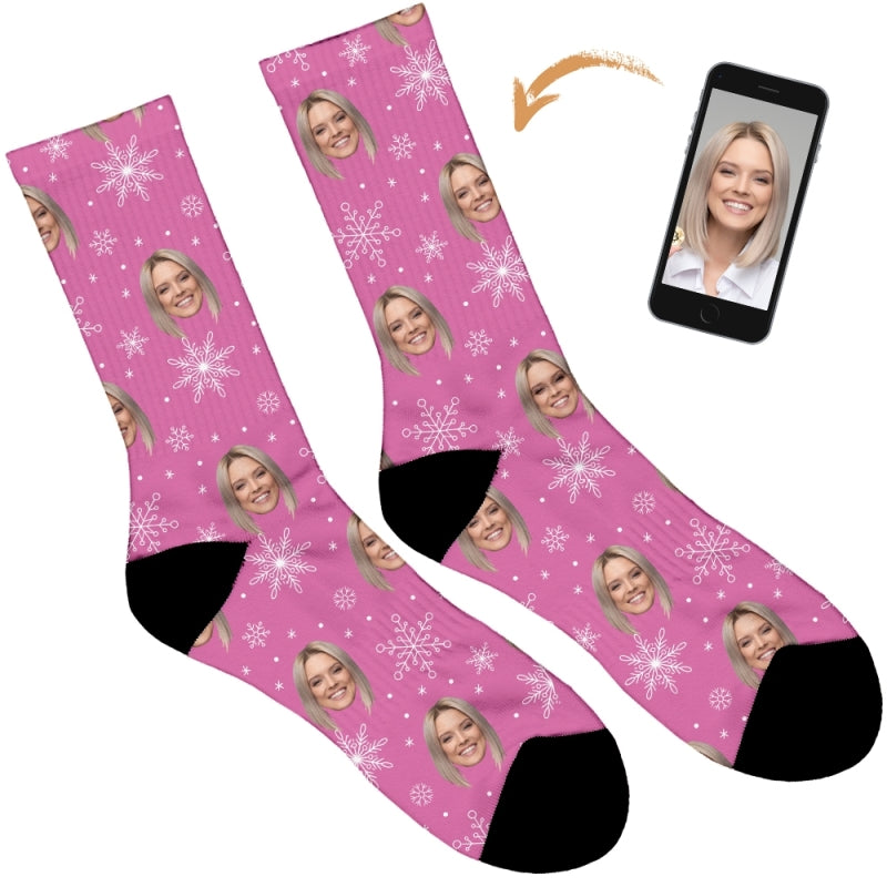 Snowflake Design Personalised Socks