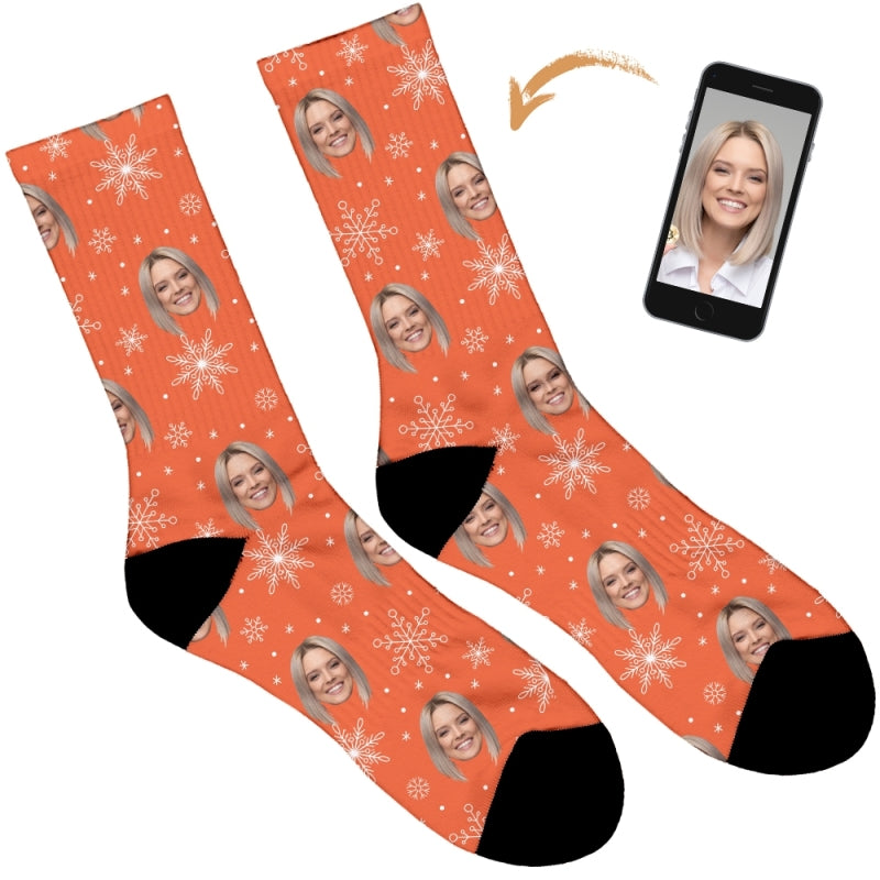 Snowflake Design Personalised Socks
