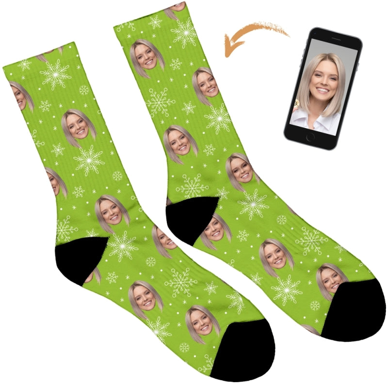 Snowflake Design Personalised Socks