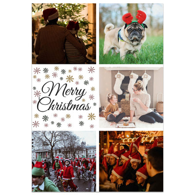 Personalised  Snowflake Merry Christmas Card Held