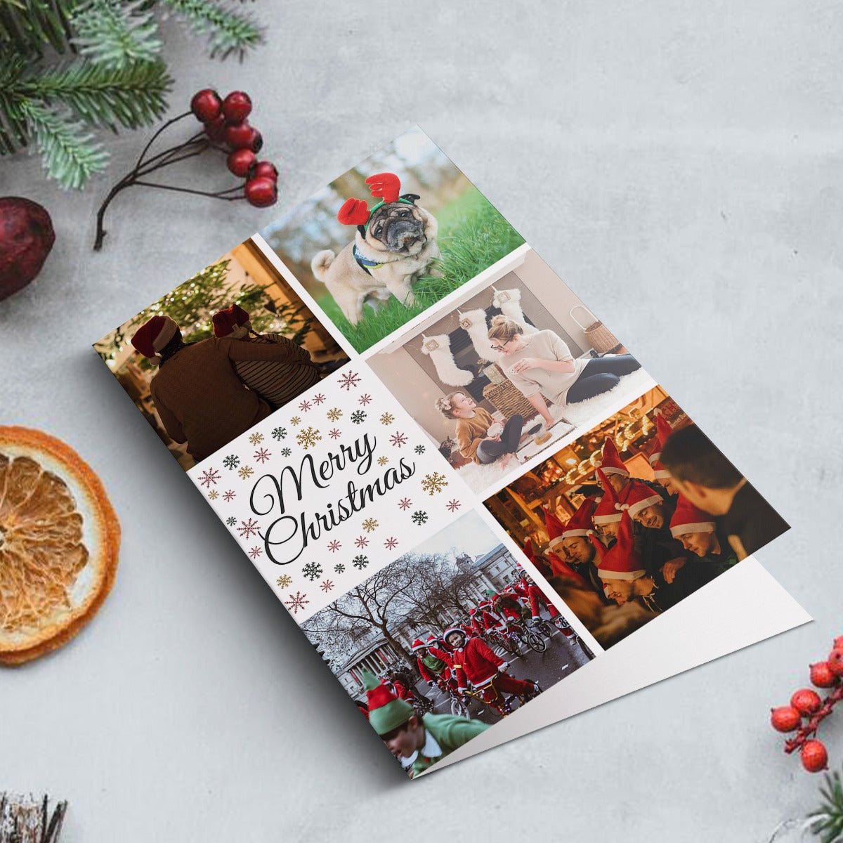 Snowflake Photo Merry Christmas Card