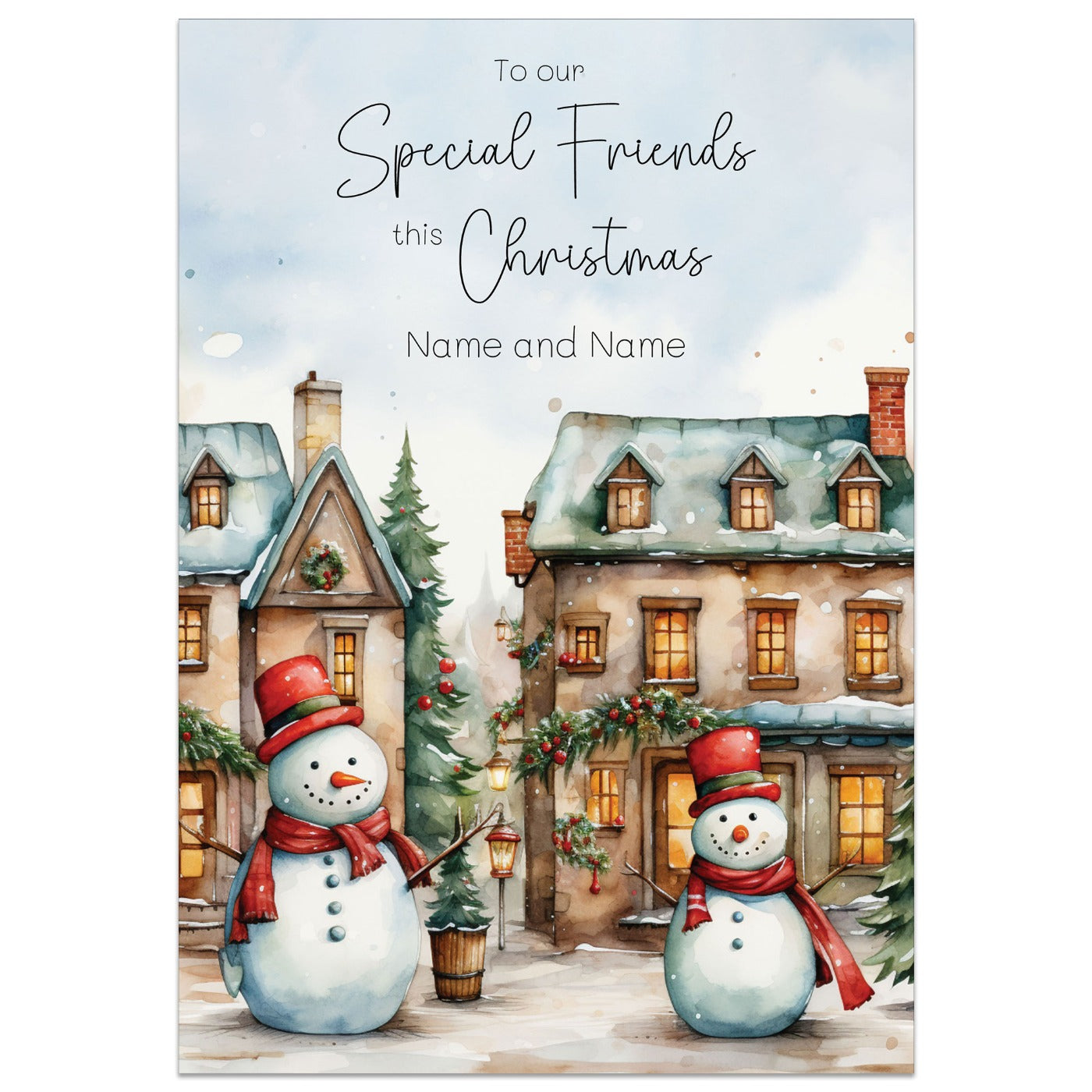 Special Friends Snowmen Christmas Card