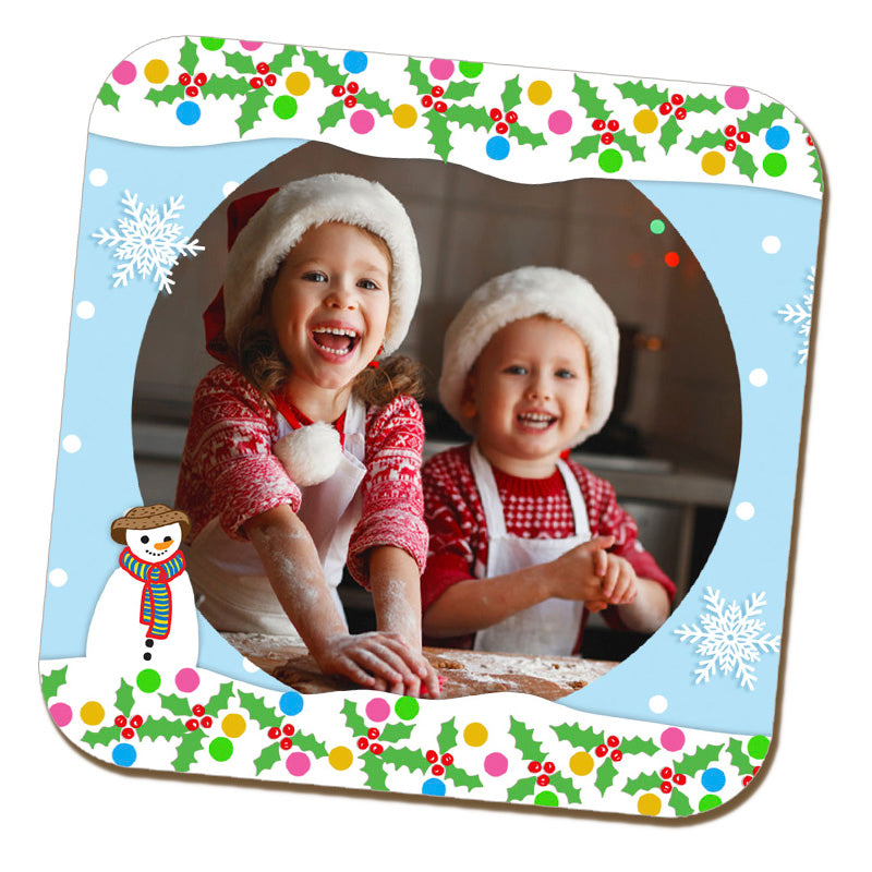 Snowmen Personalised Photo Coaster