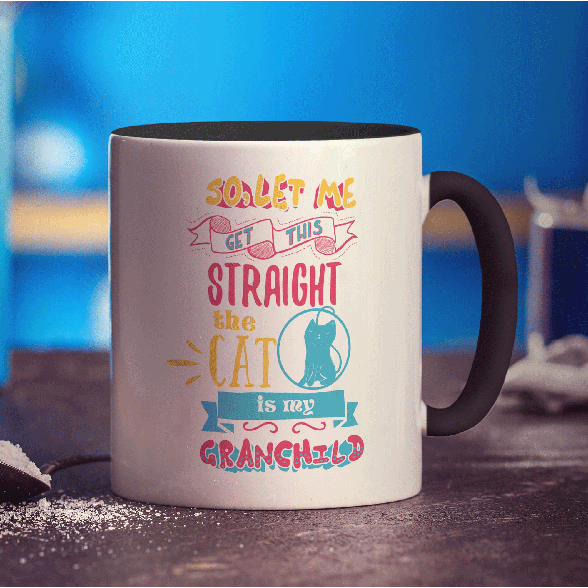 So Let Me Get This Straight the Cat is My Granchild Mug - Standard 330ml (11oz) / Black