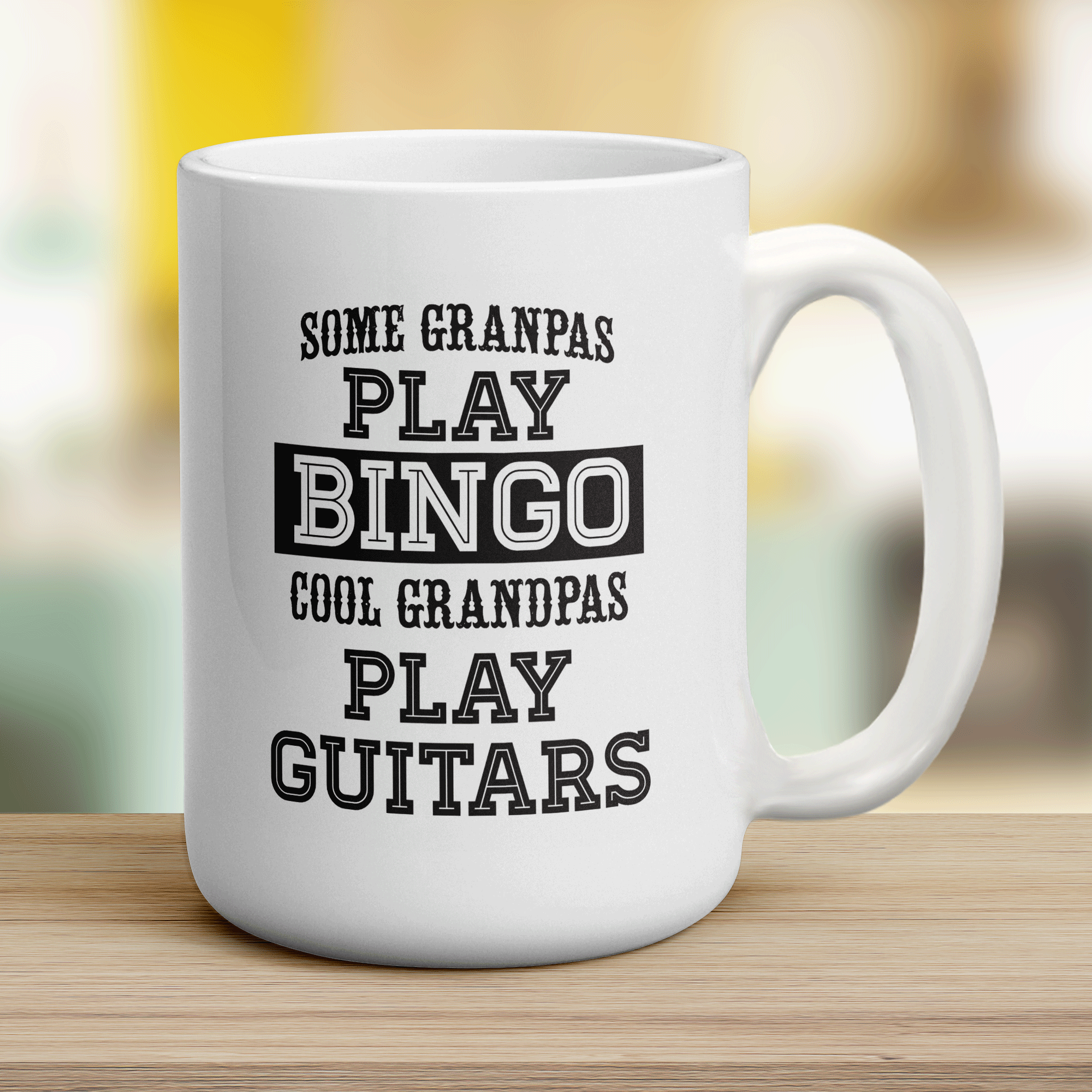 Some Grandpas Play Bingo Cool Grandpas Play Guitars Mug - Jumbo 440ml (15oz) / White