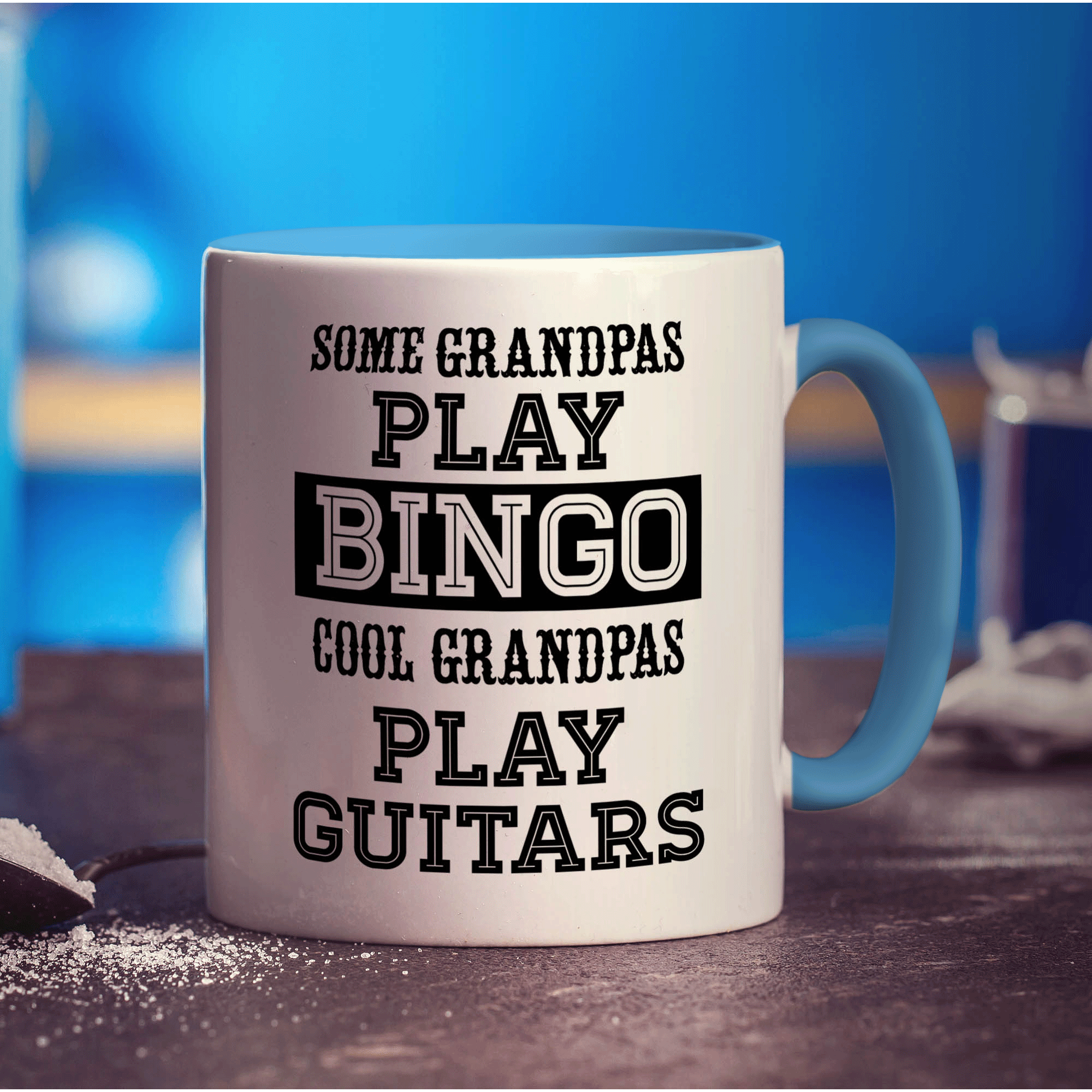 Some Grandpas Play Bingo Cool Grandpas Play Guitars Mug - Standard 330ml (11oz) / Blue