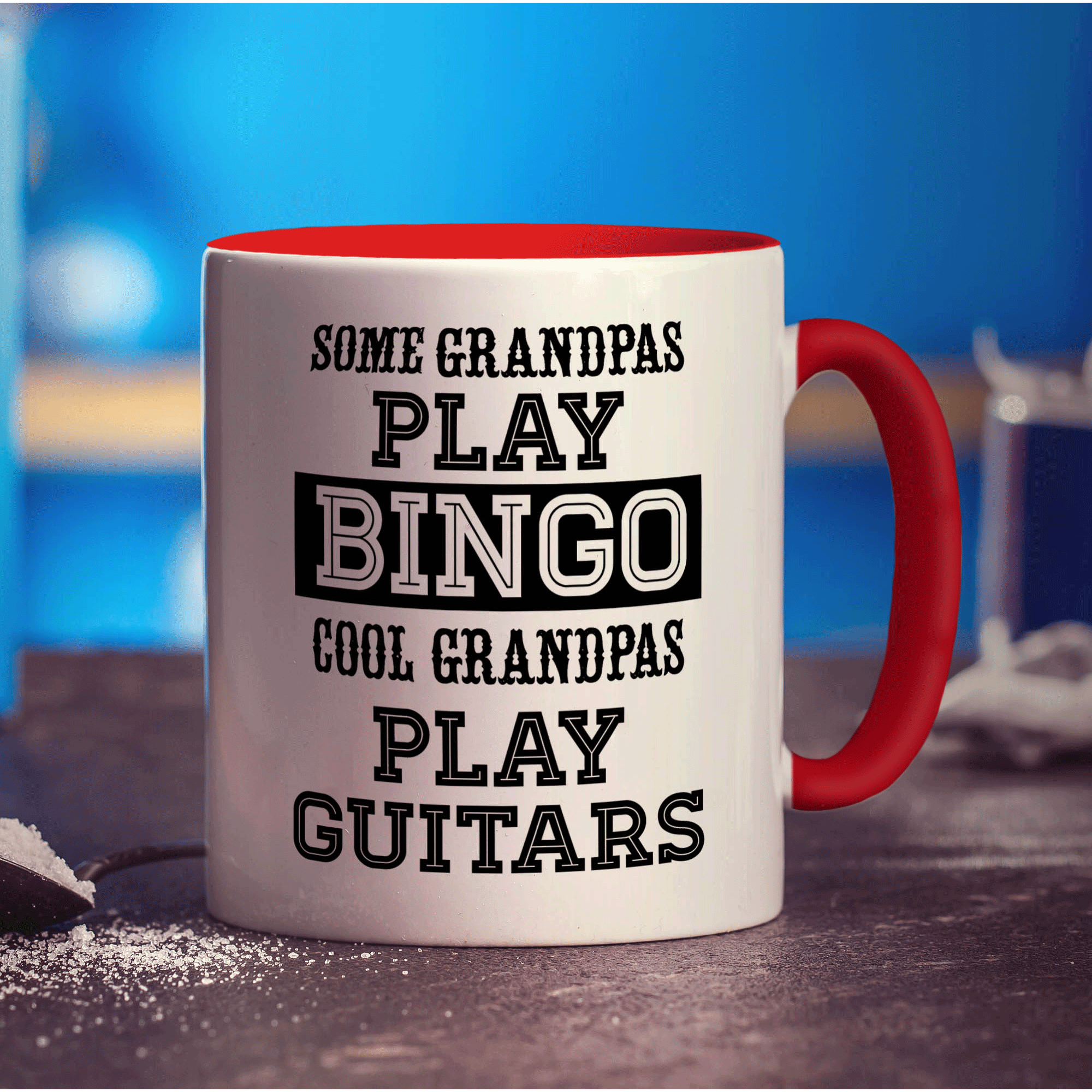 Some Grandpas Play Bingo Cool Grandpas Play Guitars Mug - Standard 330ml (11oz) / Red