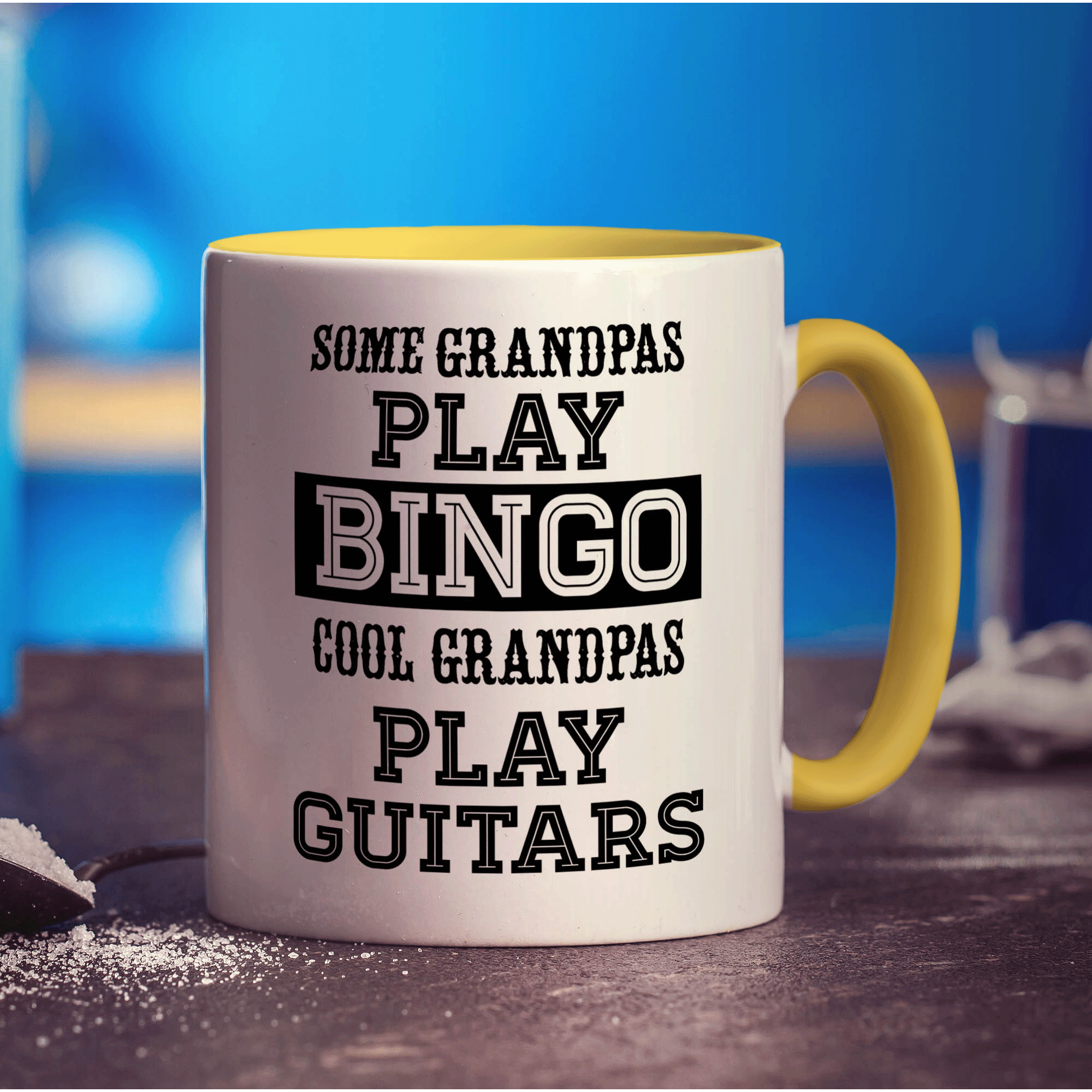 Some Grandpas Play Bingo Cool Grandpas Play Guitars Mug - Standard 330ml (11oz) / Yellow