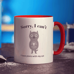 Sorry, I Can't I Have Plans With My Cat  Mug - Standard 330ml (11oz) / Red