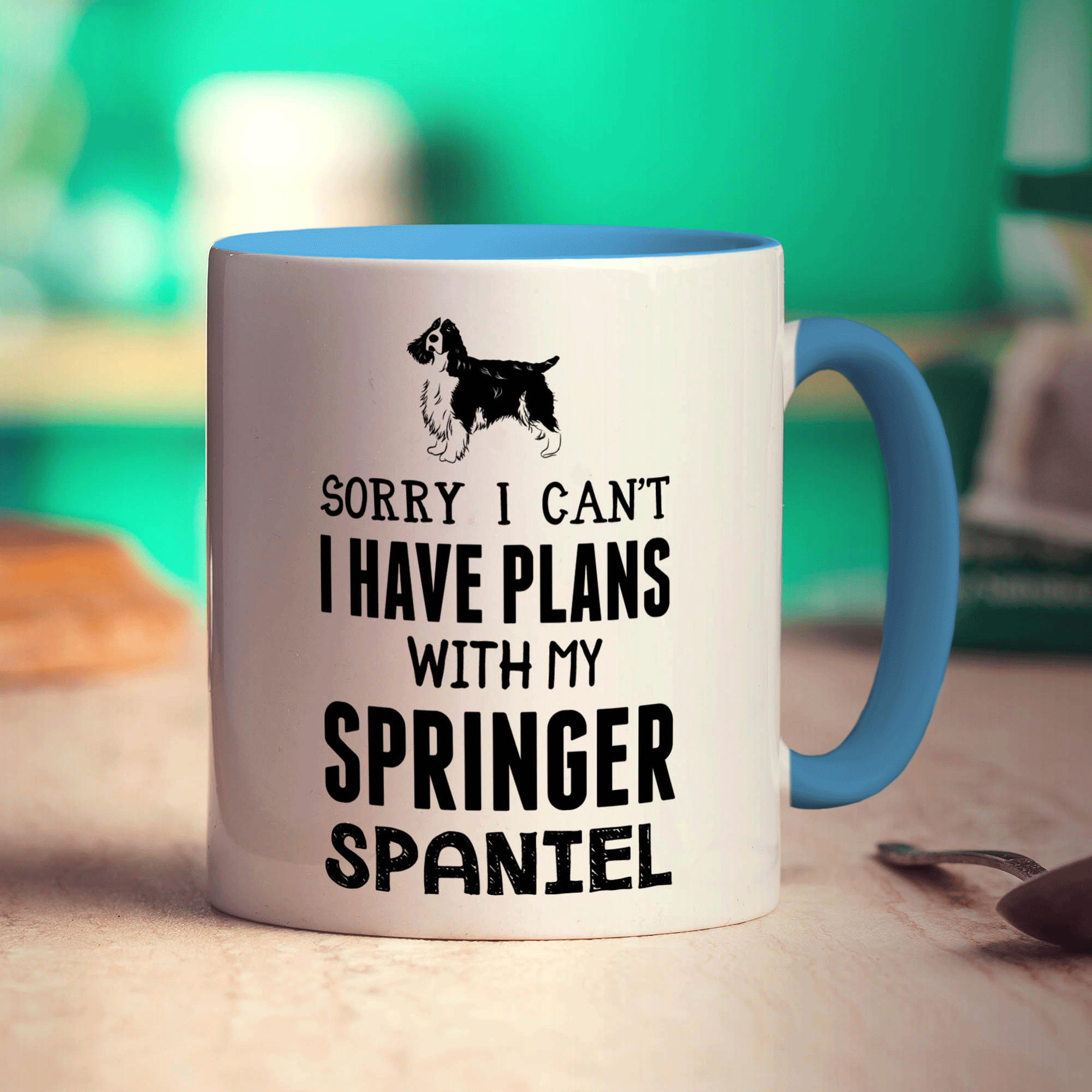 Sorry I Can't I Have Plans with My Springer Spaniel Mug - Standard 330ml (11oz) / Blue