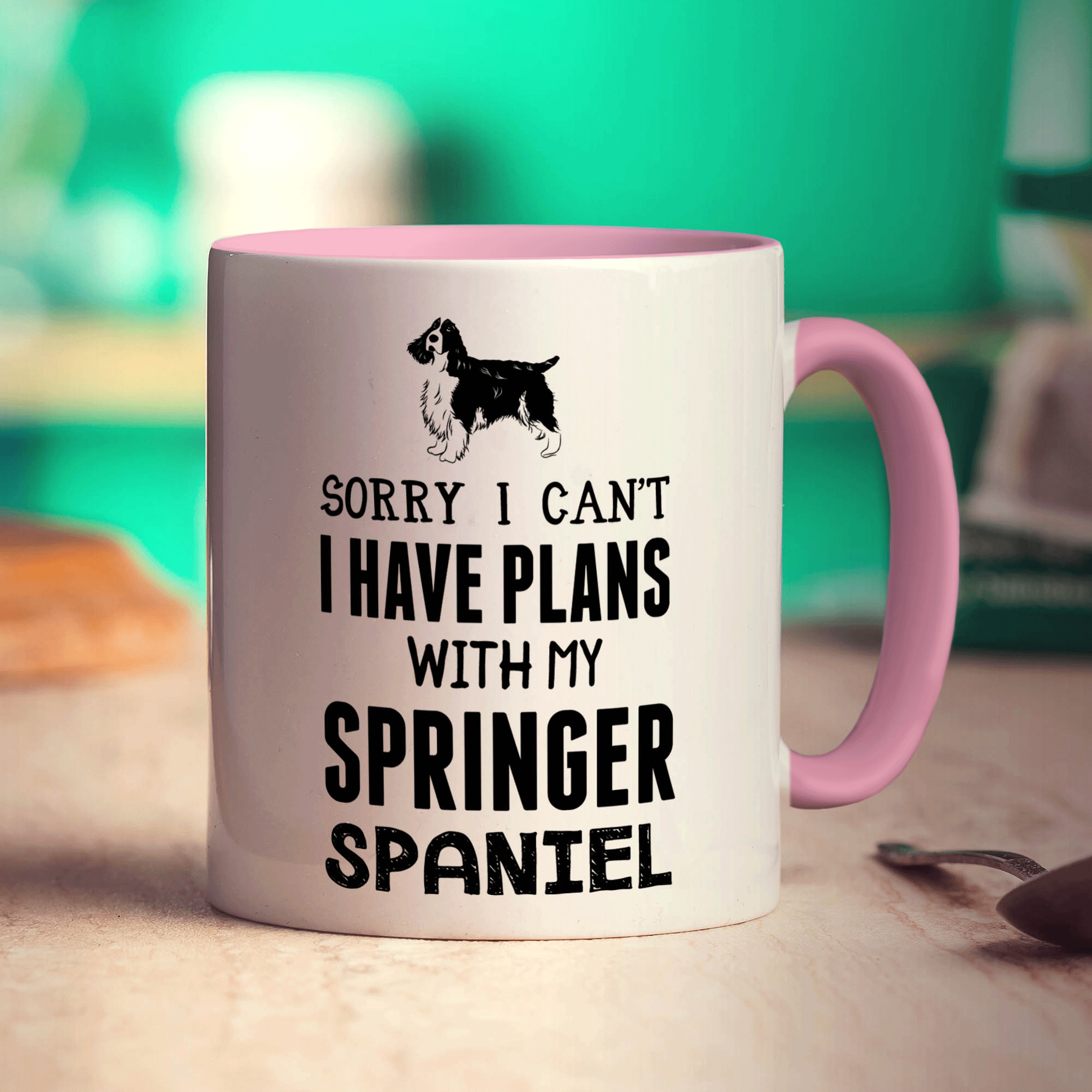 Sorry I Can't I Have Plans with My Springer Spaniel Mug - Standard 330ml (11oz) / Pink