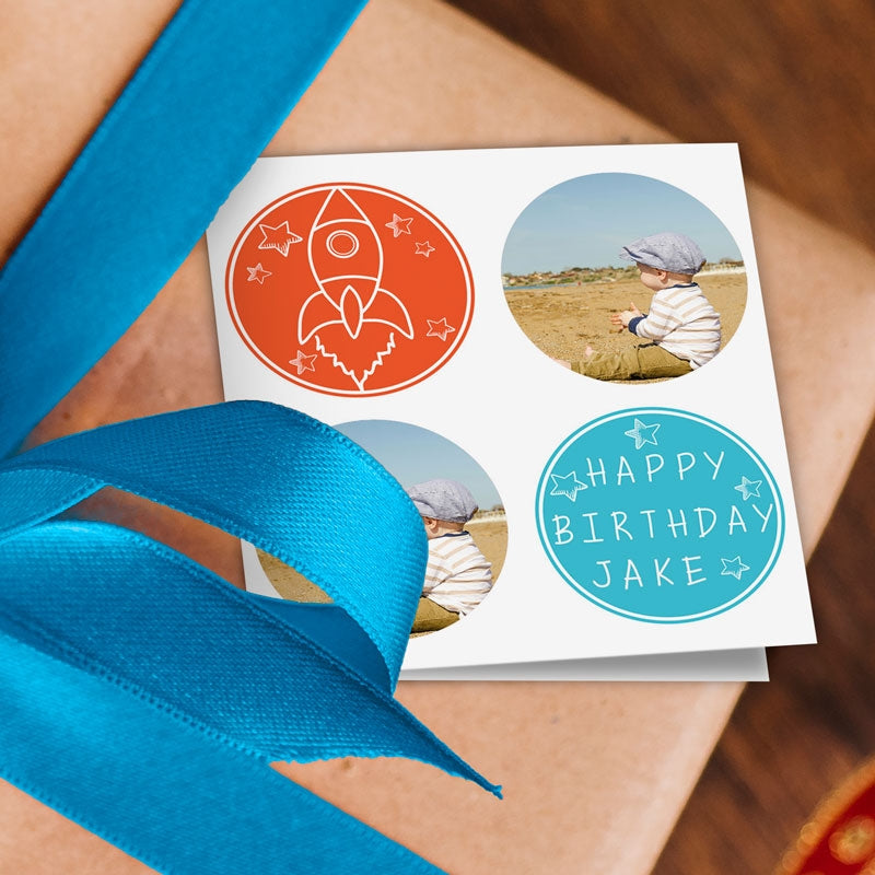Space & Rockets Photo Gift Tags Addon
