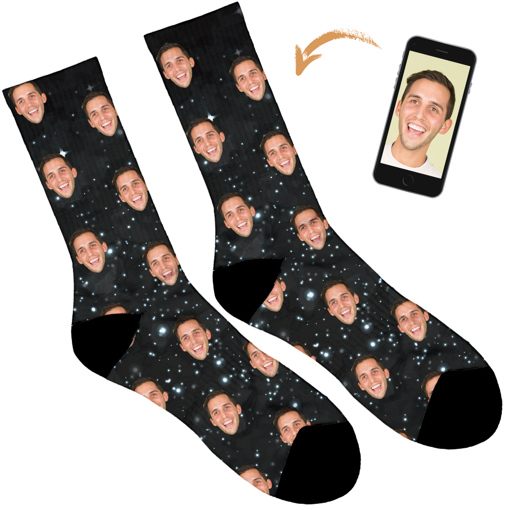 Personalised Socks - Your Face In Space Socks