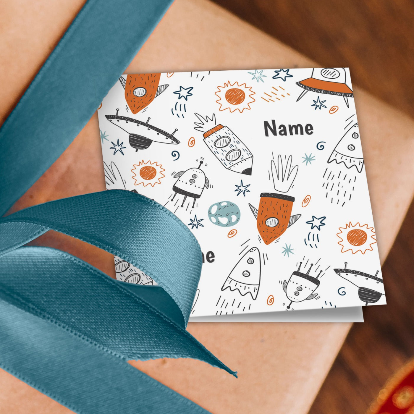 Spaceships Name Wrapping Paper