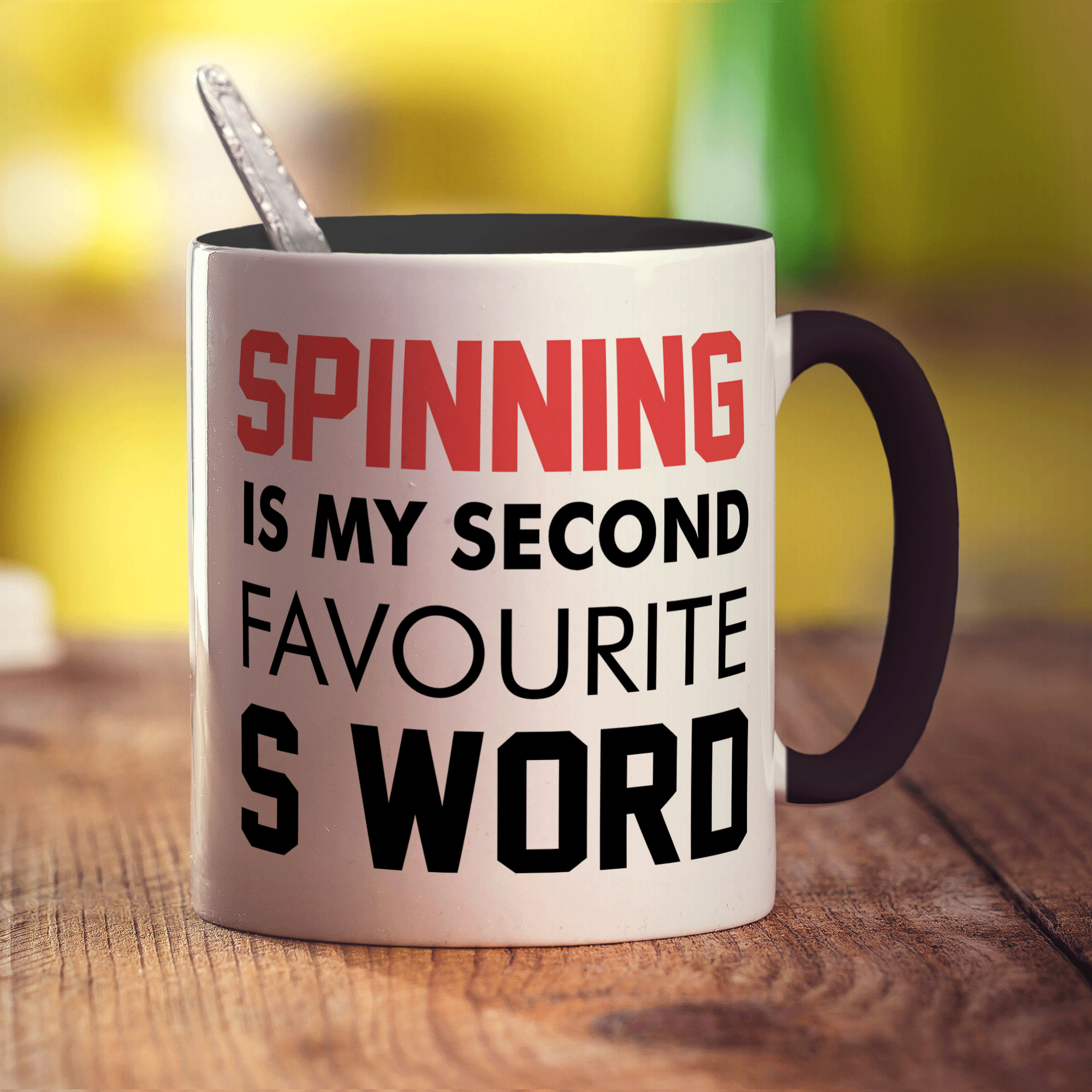 Spinning is My Second Favourite S Word Mug - Standard 330ml (11oz) / Black