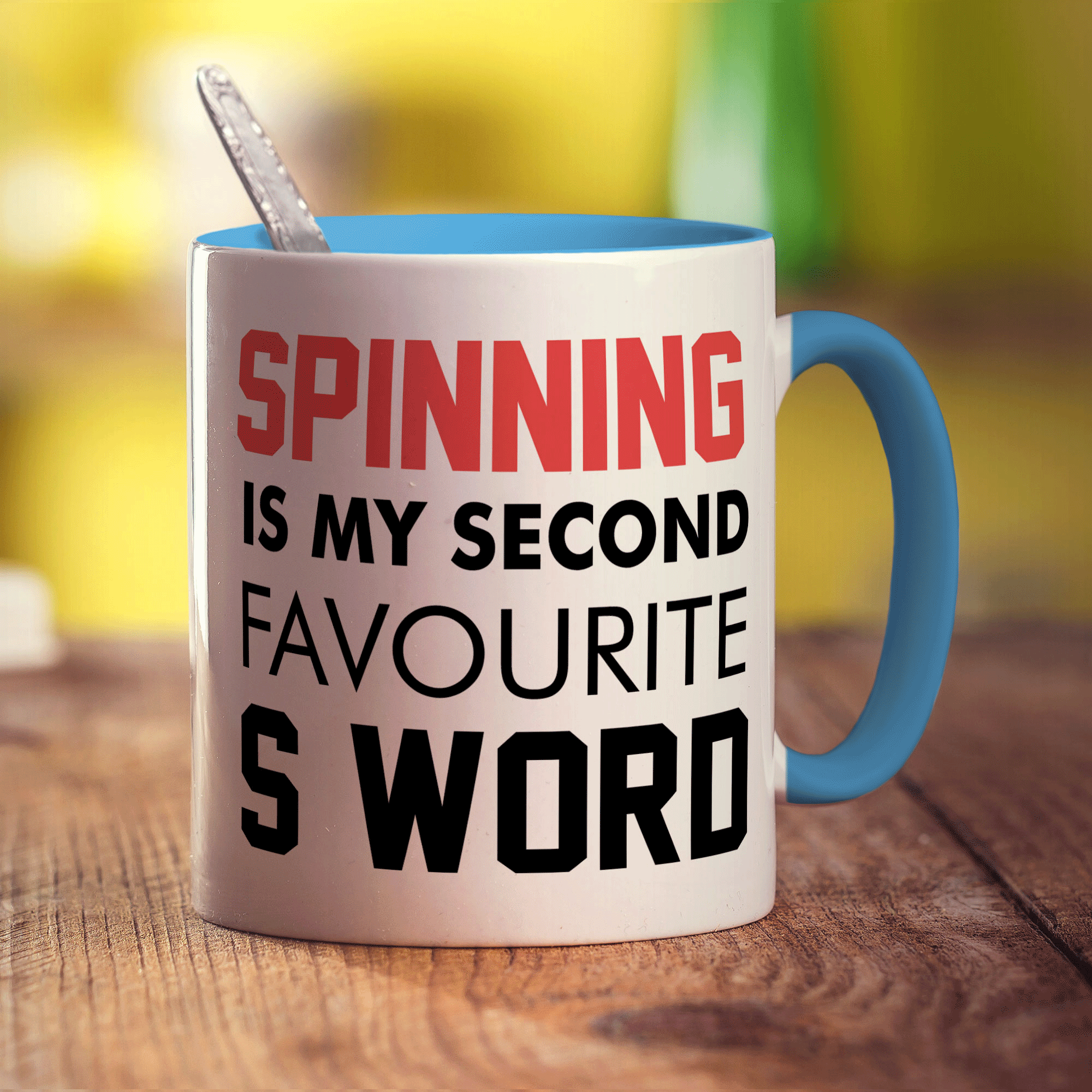 Spinning is My Second Favourite S Word Mug - Standard 330ml (11oz) / Blue