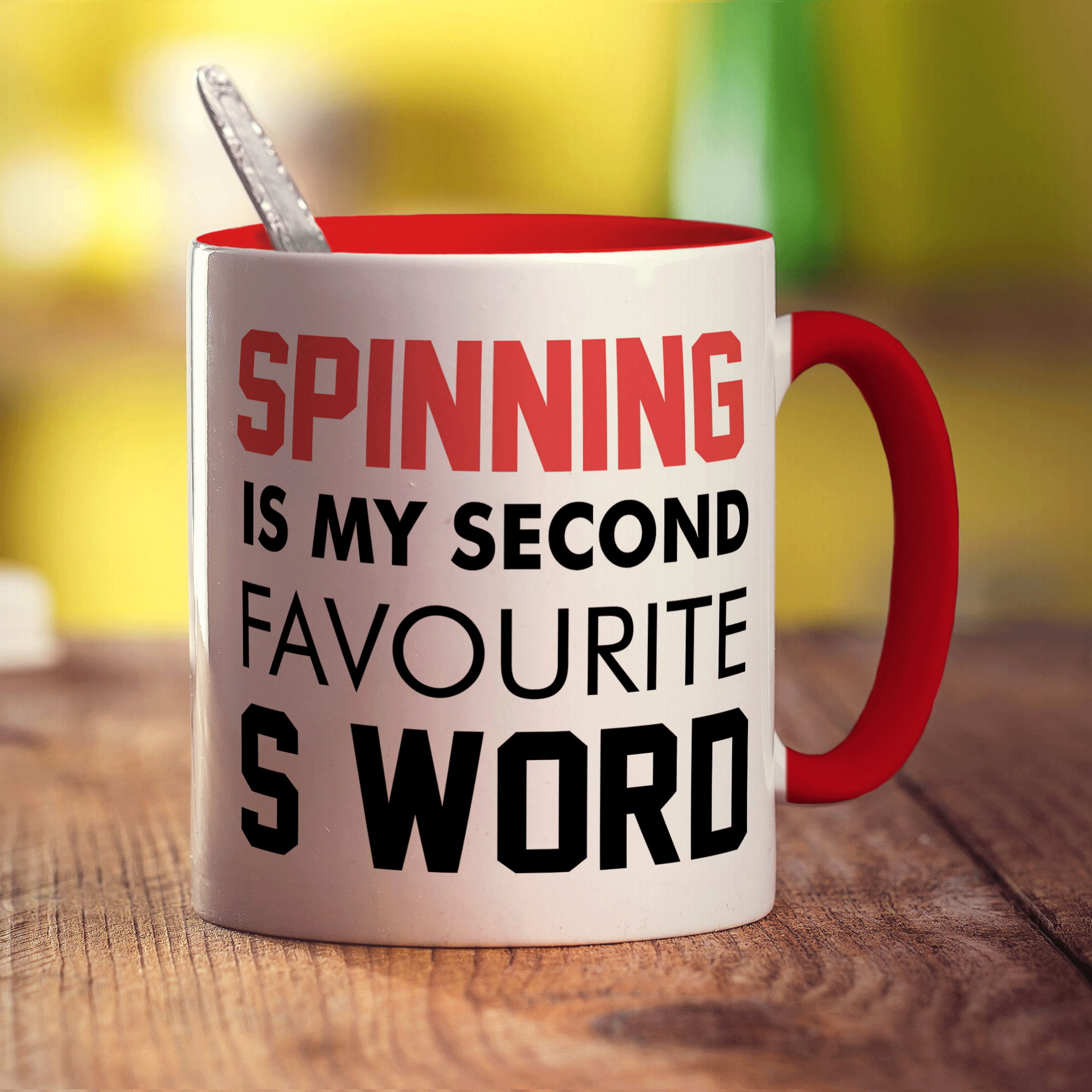 Spinning is My Second Favourite S Word Mug - Standard 330ml (11oz) / Red
