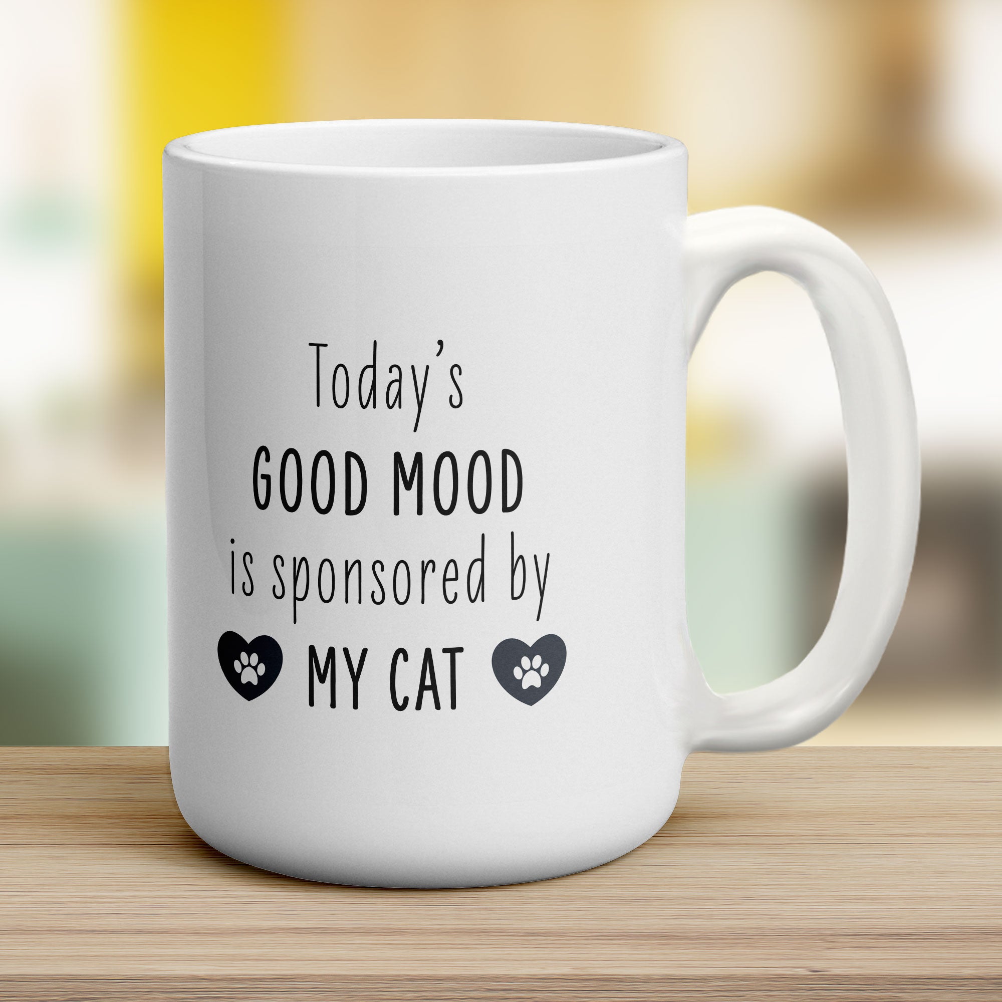 Todays Good Mood is Sponsored by My Cat Personalised Mug - Jumbo 440ml (15oz) / White