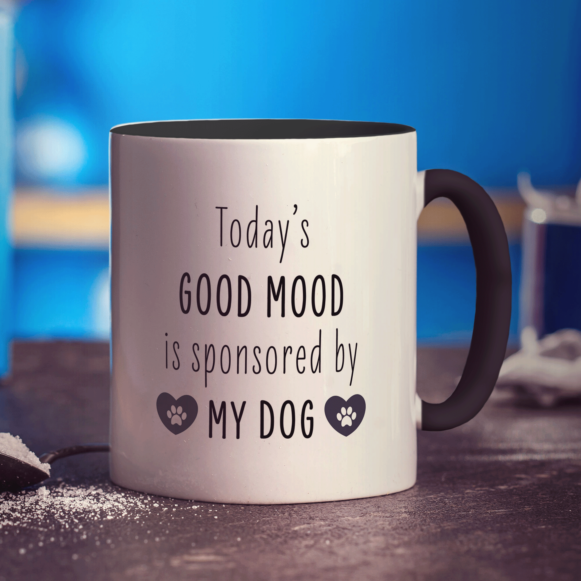 Todays Good Mood is Sponsored by My Dog Personalised Mug - Standard 330ml (11oz) / Black