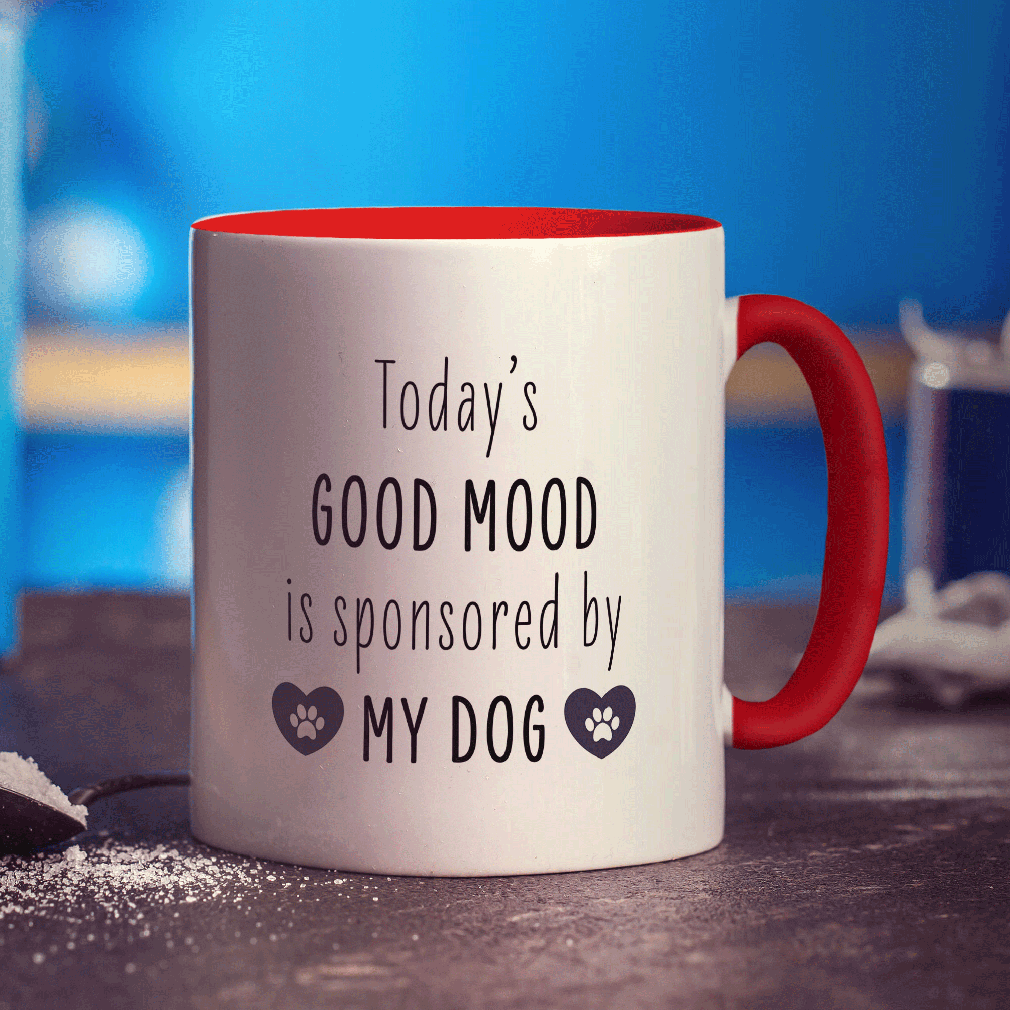 Todays Good Mood is Sponsored by My Dog Personalised Mug - Standard 330ml (11oz) / Red